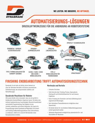 Dynabrade Europe Automation & Robotics Solutions Brochure Deutsch