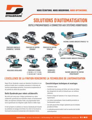 Dynabrade Europe Automation & Robotics Solutions Brochure Français
