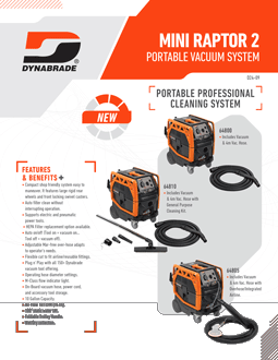 Dynabrade Mini Raptor 2 Portable Vacuum Literature